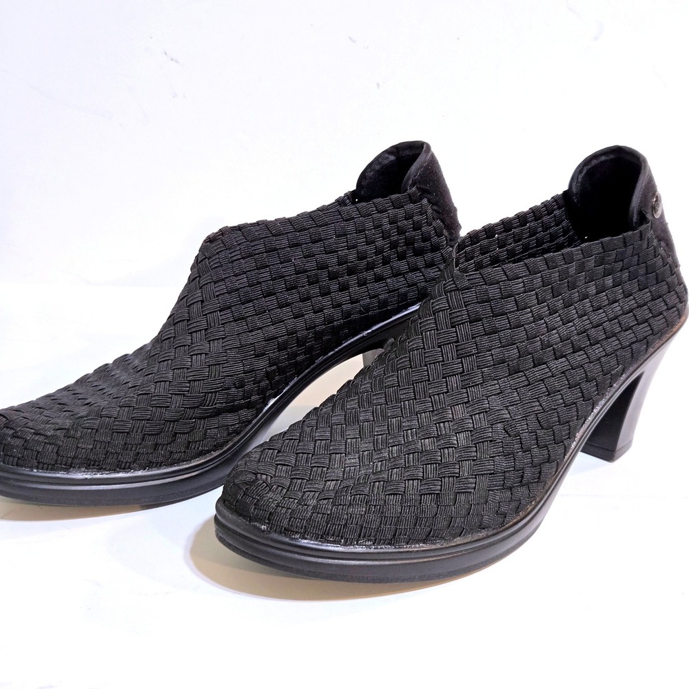 Bernie Mev Chesca Pumps Womens 41 / 10 Black Woven Elastic Wedge Slip On Shoes